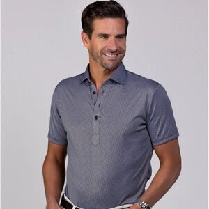 NWT Collars and Co Dress Collar Polo Black White Size XL